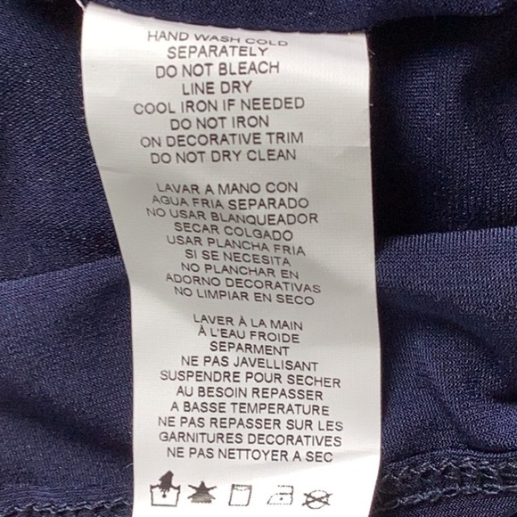 Annalee + Hope NWT Deep Blue Blouse Top Embellished Short Sleeves Holiday Large - Picture 7 of 8